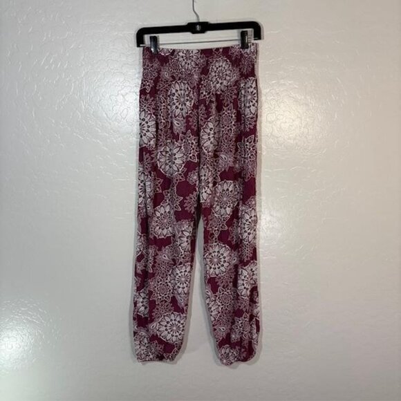 Lotus and Luna Boho Harem Pants Womens One Size Smocked Waist Jogger Lounge - Picture 4 of 6